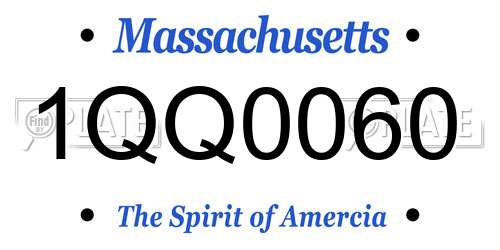 1QQ0060 Massachusetts License Plate