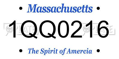 1QQ0216 Massachusetts License Plate