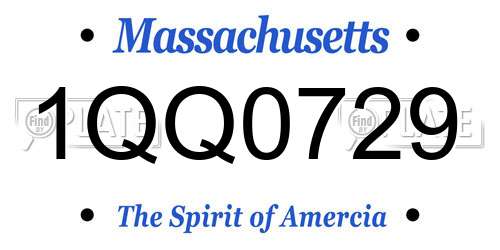 1QQ0729 Massachusetts License Plate