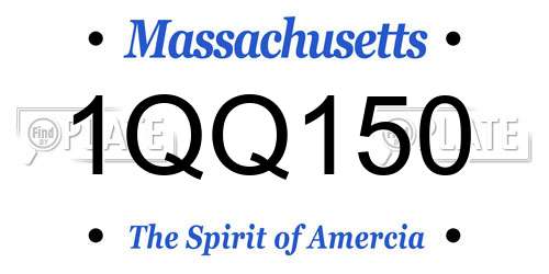 1QQ150 Massachusetts License Plate