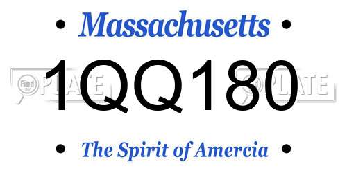 1QQ180 Massachusetts License Plate