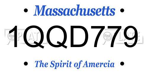 1QQD779 Massachusetts License Plate