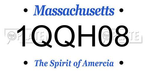 1QQH08 Massachusetts License Plate