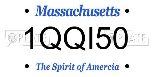 1QQI50 Massachusetts License Plate