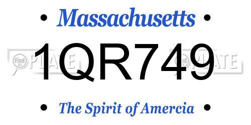 1QR749 Massachusetts License Plate