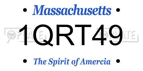 1QRT49 Massachusetts License Plate