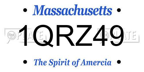 1QRZ49 Massachusetts License Plate