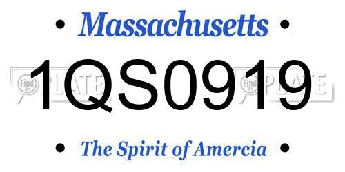 1QS0919 Massachusetts License Plate