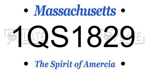1QS1829 Massachusetts License Plate
