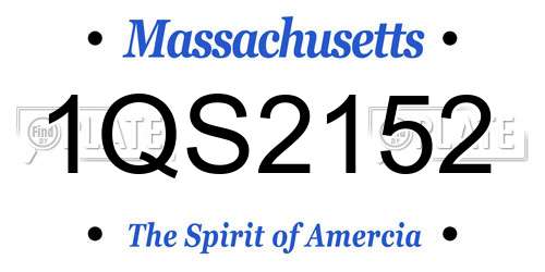 1QS2152 Massachusetts License Plate