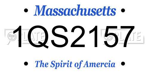 1QS2157 Massachusetts License Plate