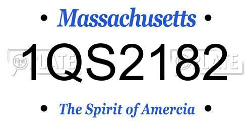 1QS2182 Massachusetts License Plate