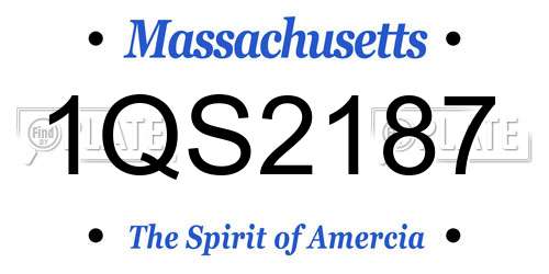 1QS2187 Massachusetts License Plate
