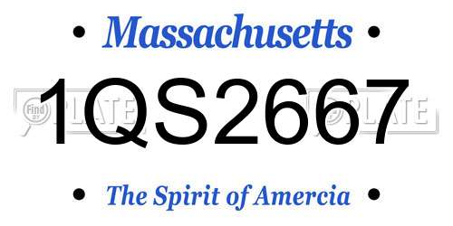 1QS2667 Massachusetts License Plate