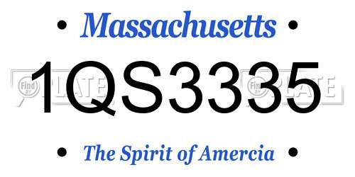 1QS3335 Massachusetts License Plate