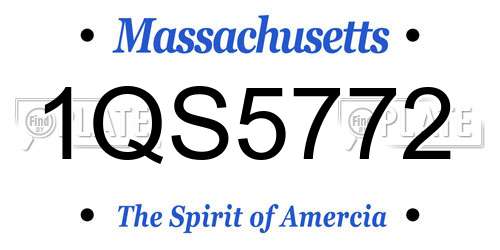 1QS5772 Massachusetts License Plate