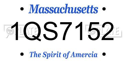 1QS7152 Massachusetts License Plate