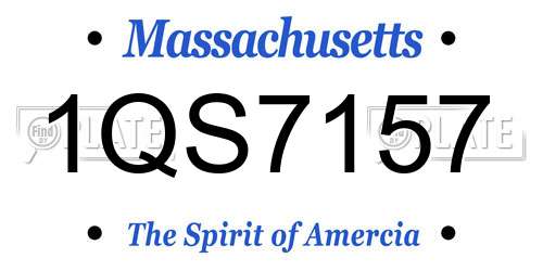 1QS7157 Massachusetts License Plate