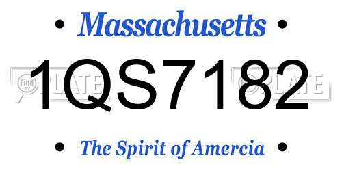 1QS7182 Massachusetts License Plate