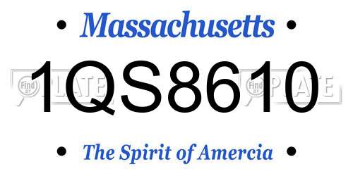 1QS8610 Massachusetts License Plate