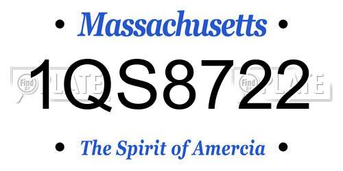 1QS8722 Massachusetts License Plate