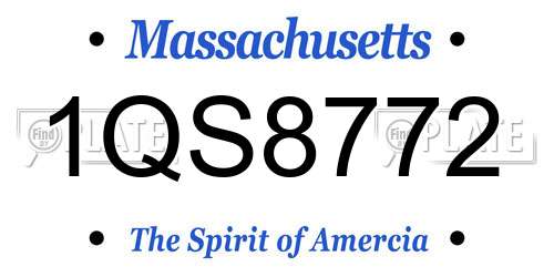 1QS8772 Massachusetts License Plate