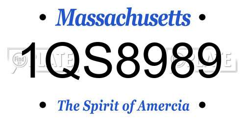 1QS8989 Massachusetts License Plate