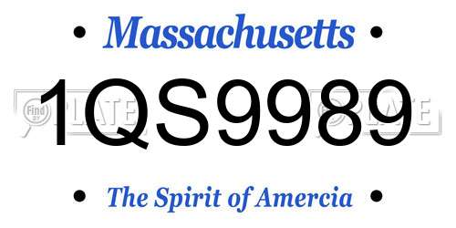 1QS9989 Massachusetts License Plate