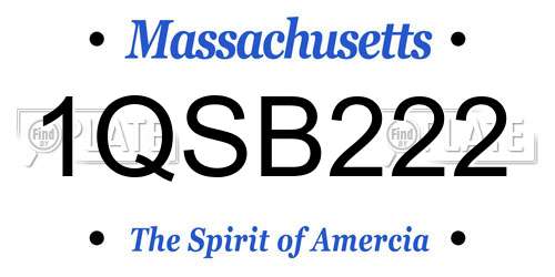 1QSB222 Massachusetts License Plate