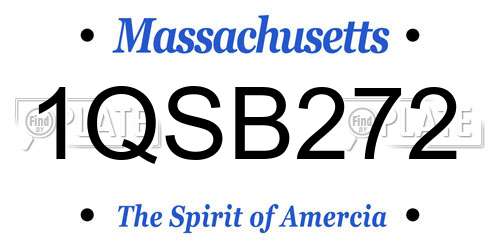 1QSB272 Massachusetts License Plate