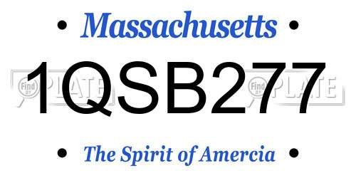 1QSB277 Massachusetts License Plate