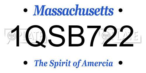 1QSB722 Massachusetts License Plate