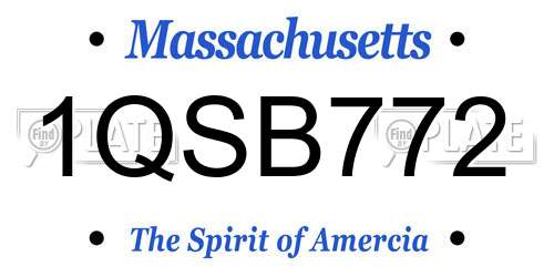 1QSB772 Massachusetts License Plate