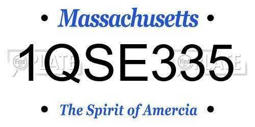 1QSE335 Massachusetts License Plate