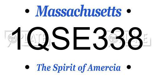 1QSE338 Massachusetts License Plate
