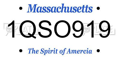 1QSO919 Massachusetts License Plate