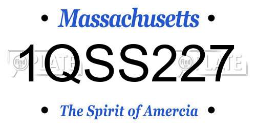 1QSS227 Massachusetts License Plate