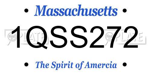1QSS272 Massachusetts License Plate