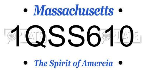 1QSS610 Massachusetts License Plate