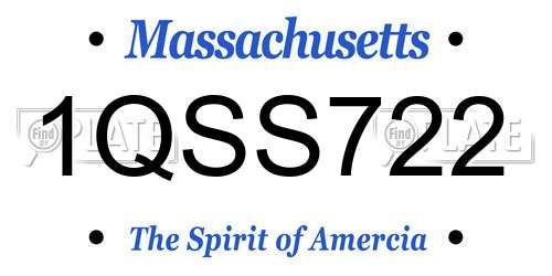 1QSS722 Massachusetts License Plate