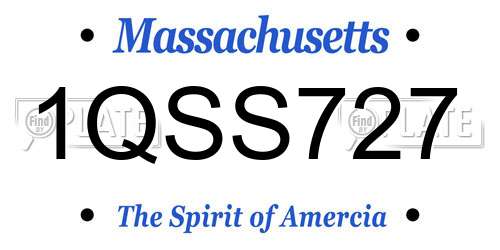 1QSS727 Massachusetts License Plate