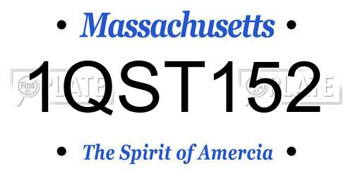 1QST152 Massachusetts License Plate