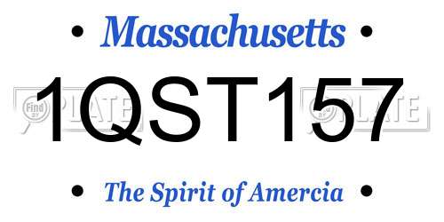 1QST157 Massachusetts License Plate