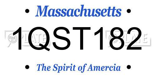 1QST182 Massachusetts License Plate