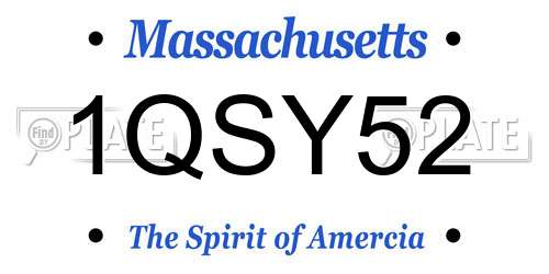 1QSY52 Massachusetts License Plate