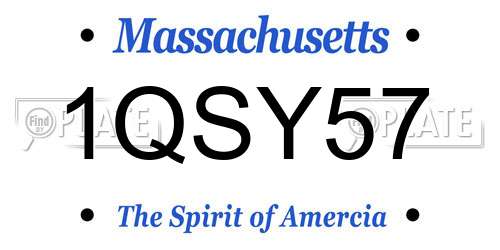 1QSY57 Massachusetts License Plate