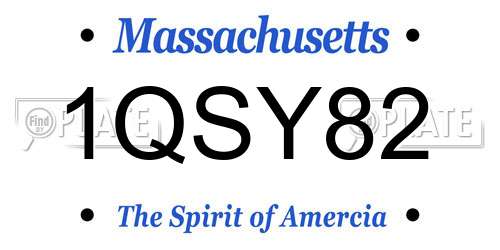 1QSY82 Massachusetts License Plate