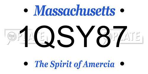 1QSY87 Massachusetts License Plate