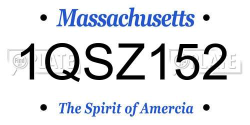 1QSZ152 Massachusetts License Plate