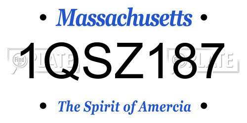 1QSZ187 Massachusetts License Plate